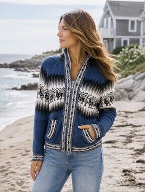 Alpaca warehouse blue hooded zip cardigan